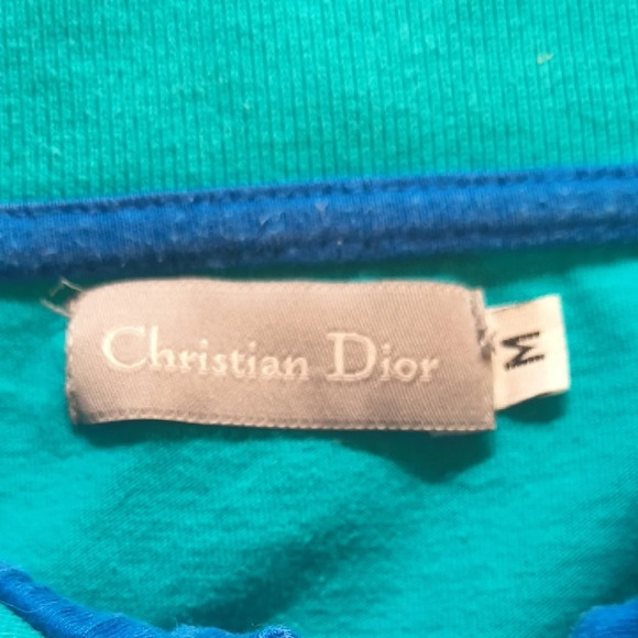 Christian Dior Vintage Polo Shirt Aqua - Picture 3 of 5